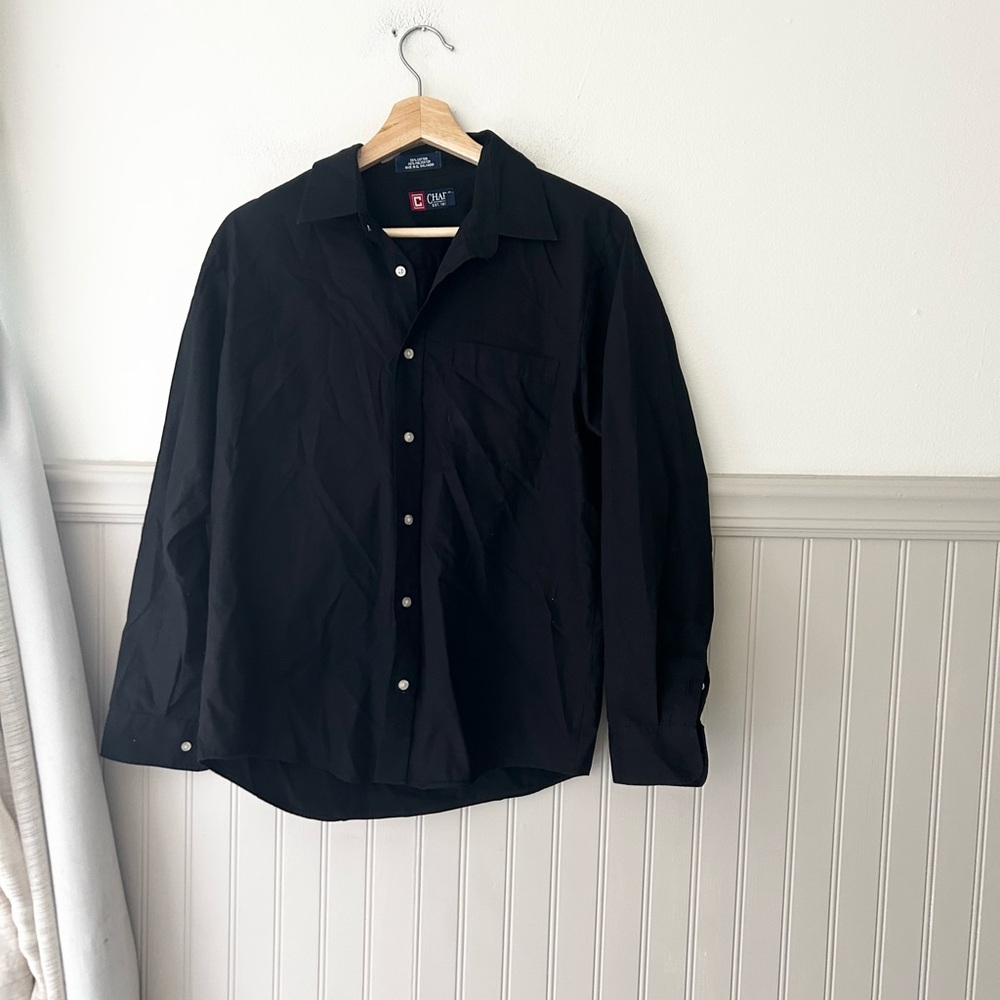 Chaps Boys 18 Classic Black Button Down Collared Long Sleeve Shirt